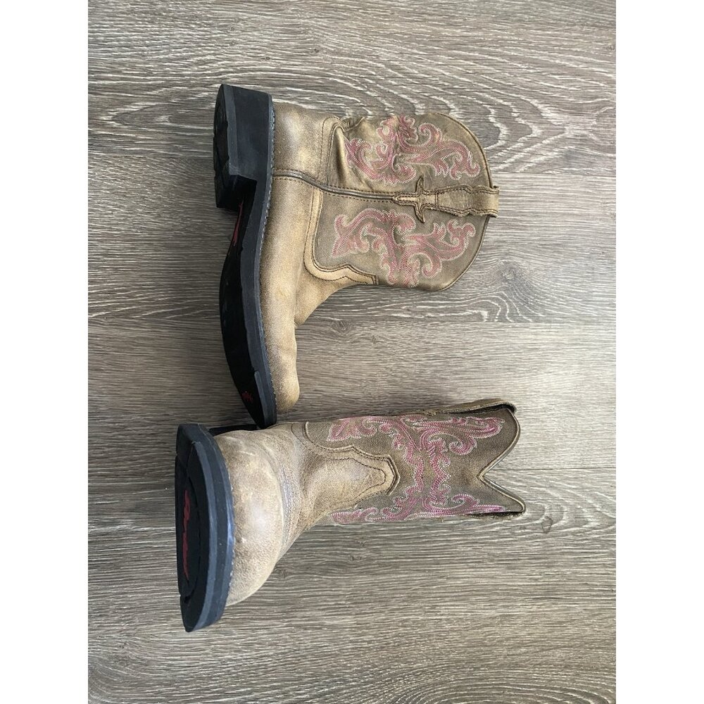 Ariat Boots Womens 10 Fatbaby Western Brown Pink Cowboy Boot - Picture 2 of 12